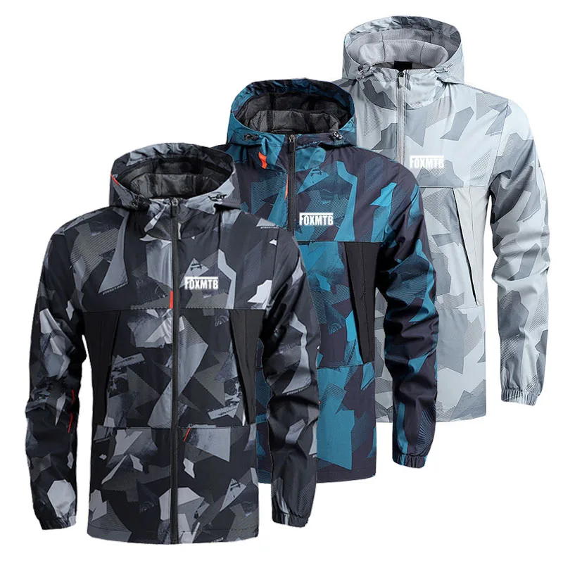 Motorcycle Bicycle Jacket Waterproof Road MTB Bike Raincoat FOXMTB Mountain Cycling Windbreaker Racing Downhill Hooded Clothing