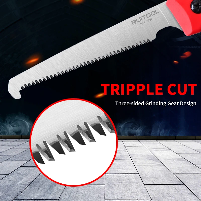 Hunting Saw High Carbon Steel 12 TPI Curved Saw Blade Triple Cut Bone Saw Outdoor-Hunting Saw with Comfortable Handle 4