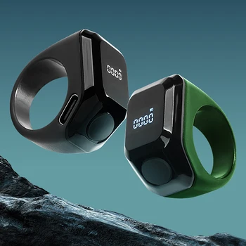 Contatore da Dito Intelligente Bluetooth Indossabile con Pulsante Silenzioso, Conteggio Infinito, Display OLED, Ricarica Type-C