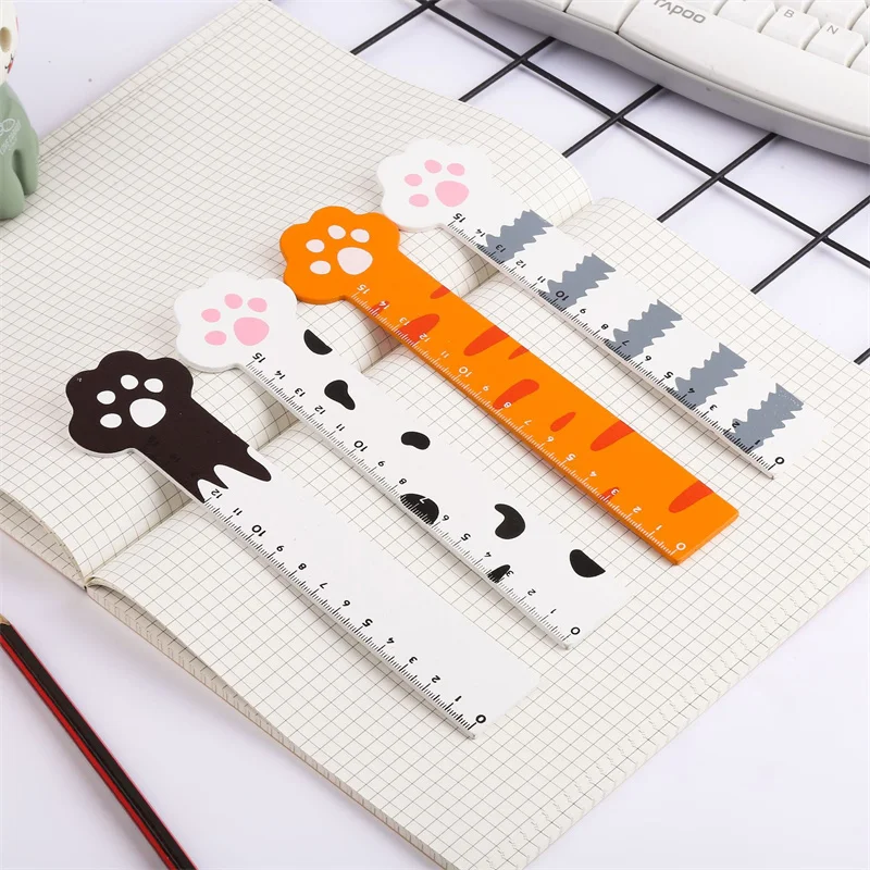 36 pcs/lot Creative Cat Wooden Ruler Measuring Straight Rulers Drawing Tool Promotional Stationery gift school supplies