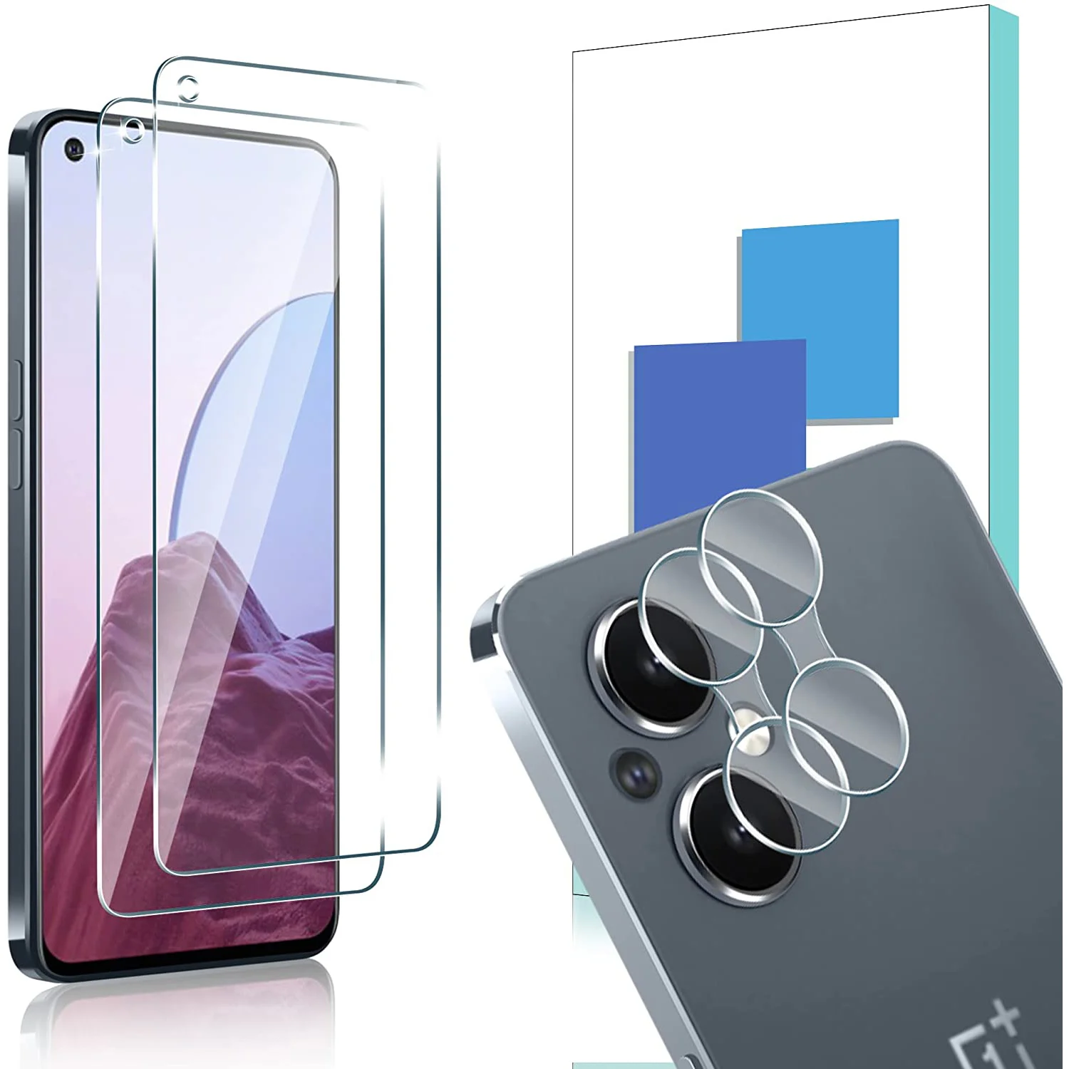 

[2 Pack] Lens Camera Protector+[2 Pack] HD 9H Hardness Anti-Scratch Screen Protector Tempered Glass For Oneplus Nord N20 5G