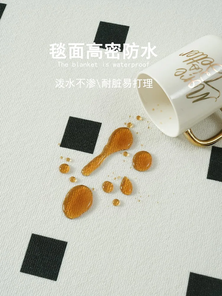 Black White Living Room Carpet Simple Lines Geometric Large Area Bedroom Rugs Light Luxury Sofa Coffee Table Floor Mats Tapis 러그