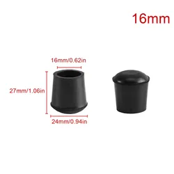 Rubber Round Chair Leg Pads - Anti - Slip Floor Protection Caps - 16pcs (Round 16mm)