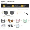 Square Sunglasses Polygon Sun Glasses Small Frame Metal Sunglasses UV Protection Shades Fashion Sunglasses for Men/Women 6