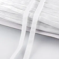 Versatile Nylon Elastic Band for Sewing and DIY Projects - 10 Meters, 6-30mm Widths (White)