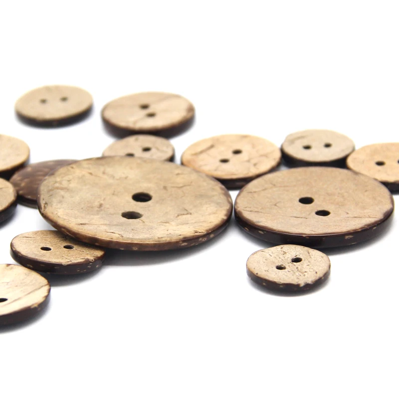 Eco-friendly Natural Coconut Shell Wooden Buttons - Decorative and Child-friendly Wholesale Options
