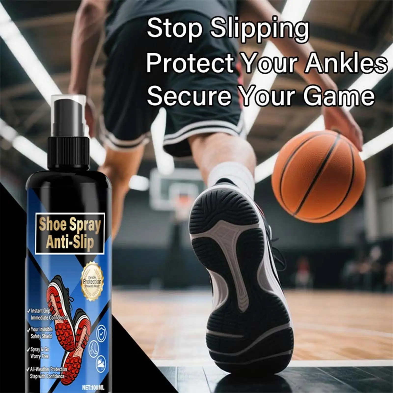 Anti-Slip Shoe Grip Spray - 100ml Sports Traction Enhancer