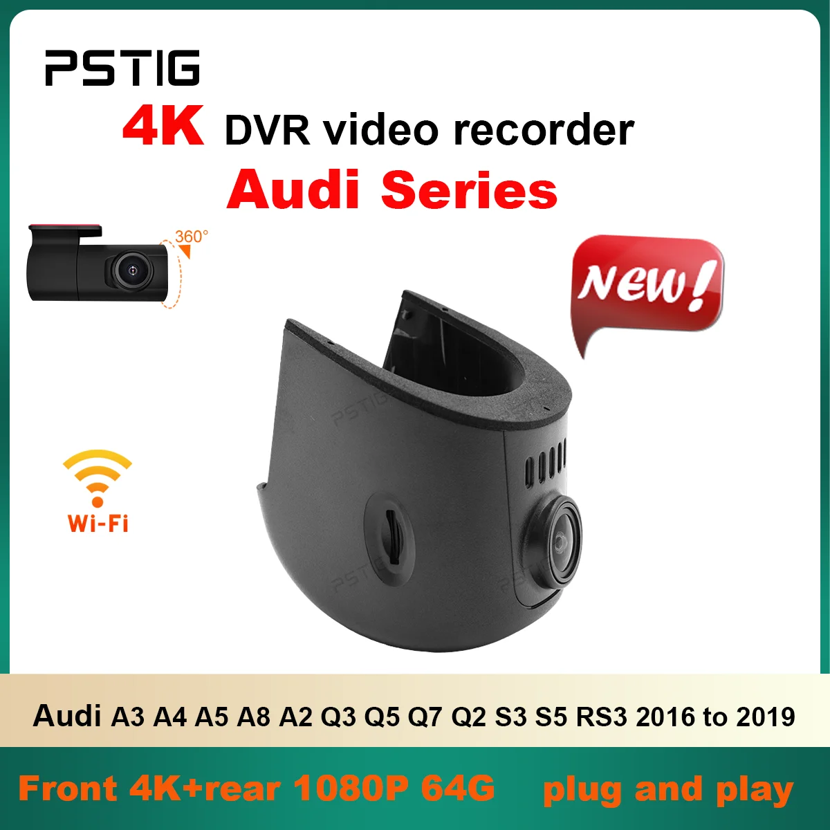 4K HD 2160P Dash Cam For Audi A3 A4 A5 A8 A2 Q3 Q5 Q7 Q2 S3 S5 RS3 TT-WIFI Car Dvr Dashcam APP Control