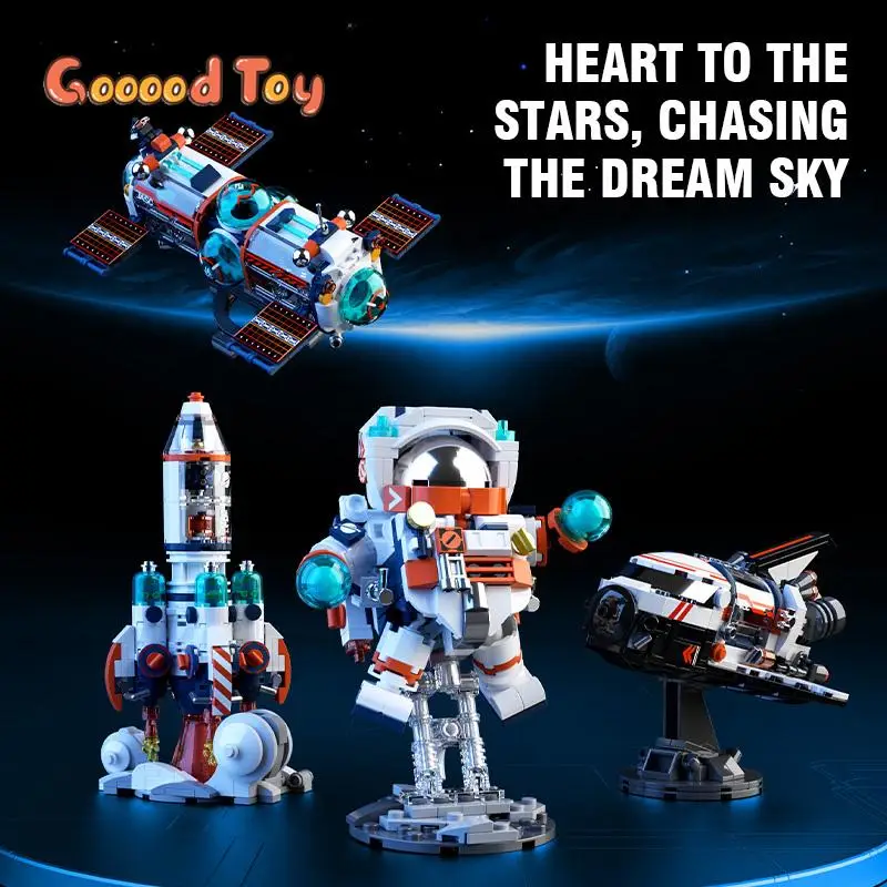 Astronauta Space Shuttle Station Building Blocks Kids Toy Design Astronave Rocket Aerospace Bricks Assemblato Giocattoli Per Bambini Regali