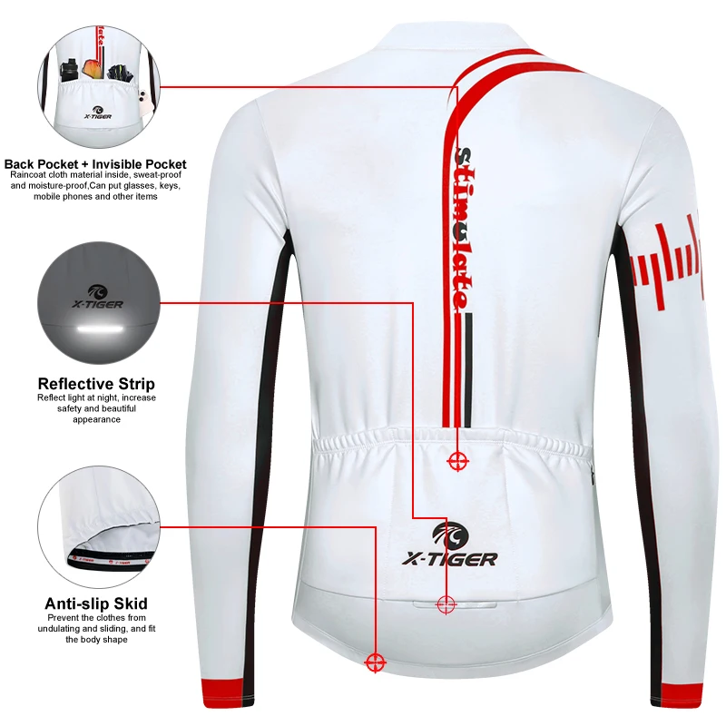 X-tiger Men's Cycling Jersey Long Sleeve Ropa Ciclismo Thermal Fleece Bicycle Bike Coat Bicycle Clothing - Cycling Jerseys - AliExpress