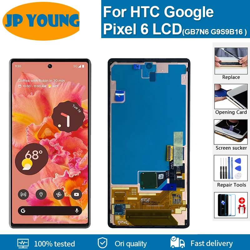 

6,4 "Оригинальный ЖК-дисплей для Google Pixel 6 GB7N6, G9S9B16 G9S9B GA02920-GB сенсорный экран дигитайзер для Google Pixel 6 с рамкой