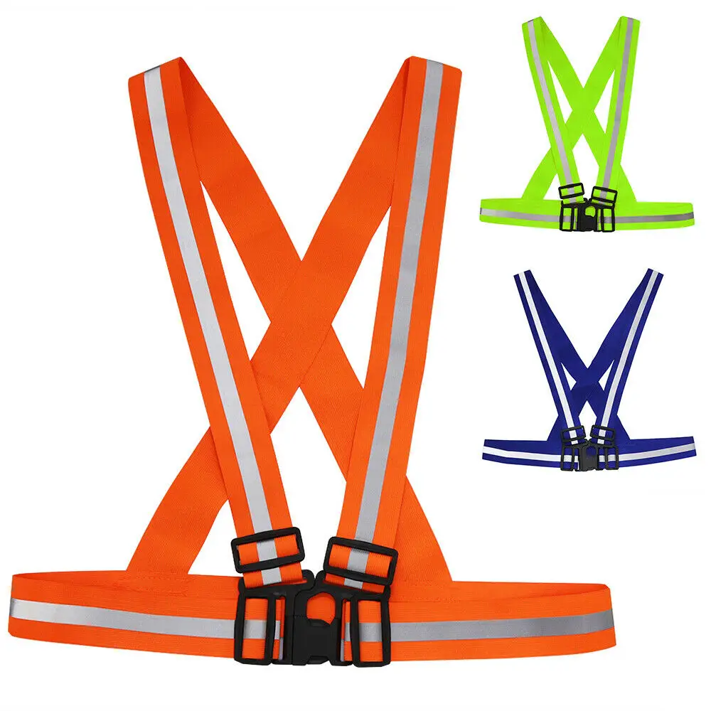 

Highlight Reflective Straps Night Running Riding Clothing Vest Adjustable Safety Vest Elastic Band Children and Adults For Bike