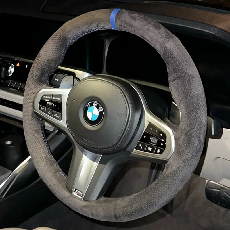Premium Suede Leather Car Steering Wheel Cover