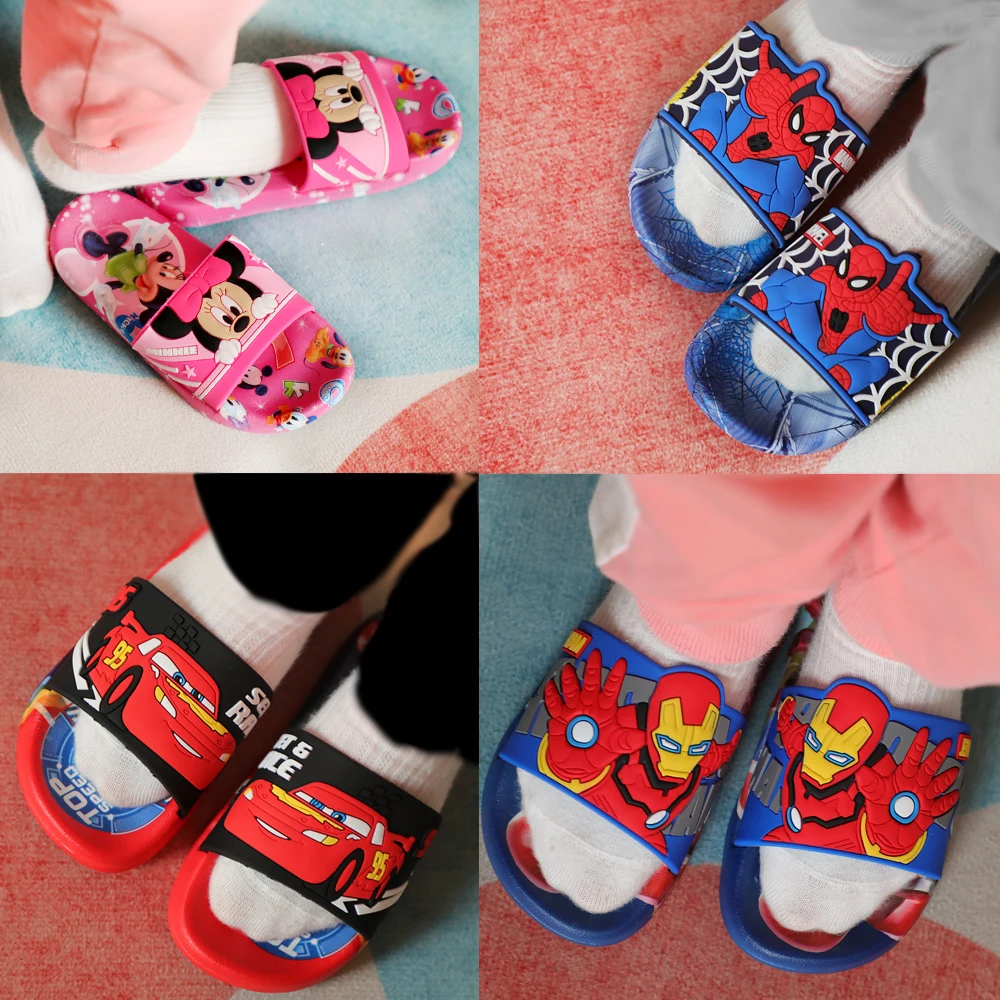 Summer Children Sandals Kids Cars Cartoon Toddler Boys Soft Sole Shoes Anti-Slip Slippers Wearable in all seasons Sandals children sandals