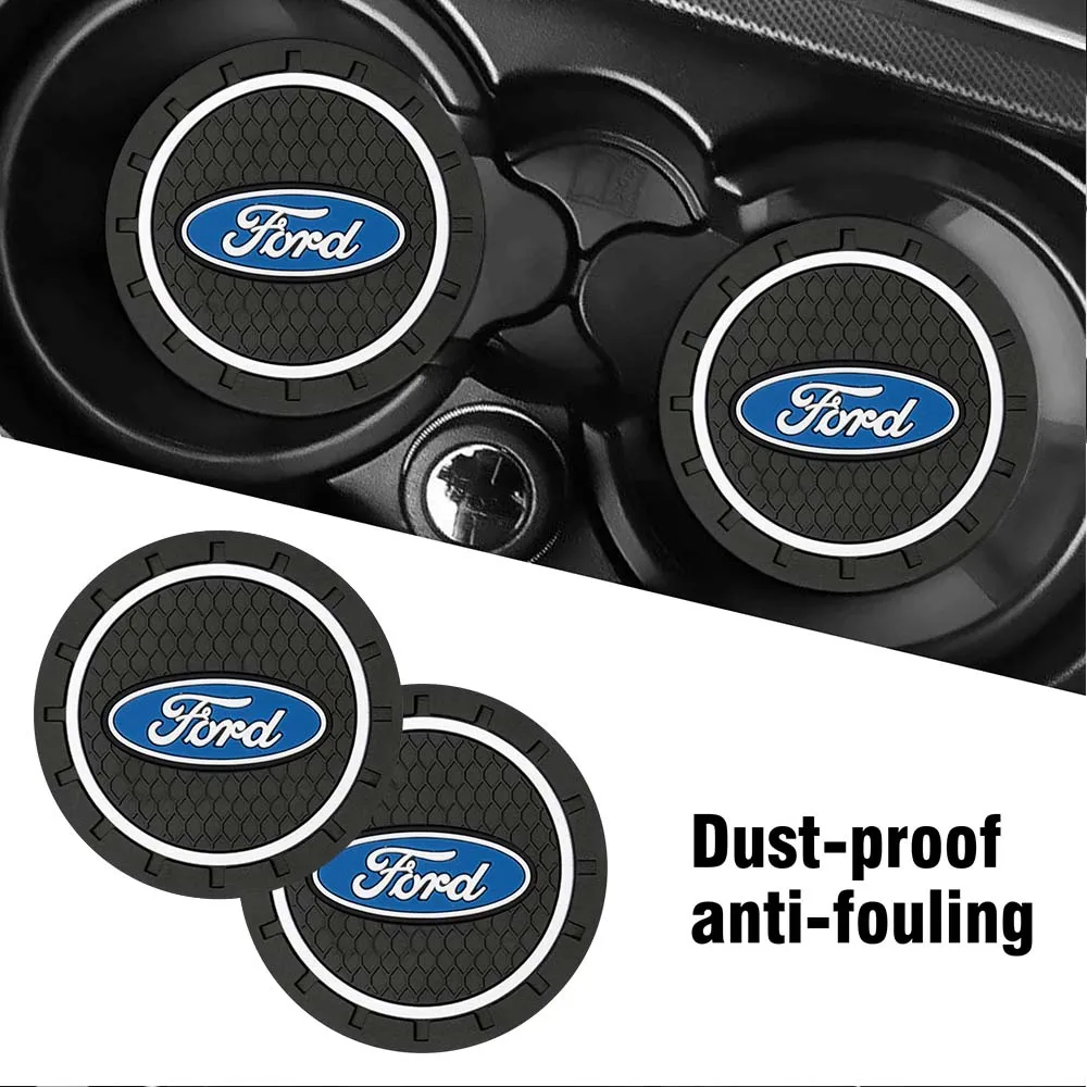 Car Cup Holder Pad 1/2pc Anti-slip Mat Bottle Slot Coaster For Ford Fiesta Mondeo Fusion Explorer Escape Shelby Edge
