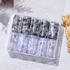 Nail Foils Nail Art 10 Rolls Mesh Net Line Style Nail Foils Nail Art Supplies 3D Line Nail Foil Glitter Starry Sky Foil Decals 3