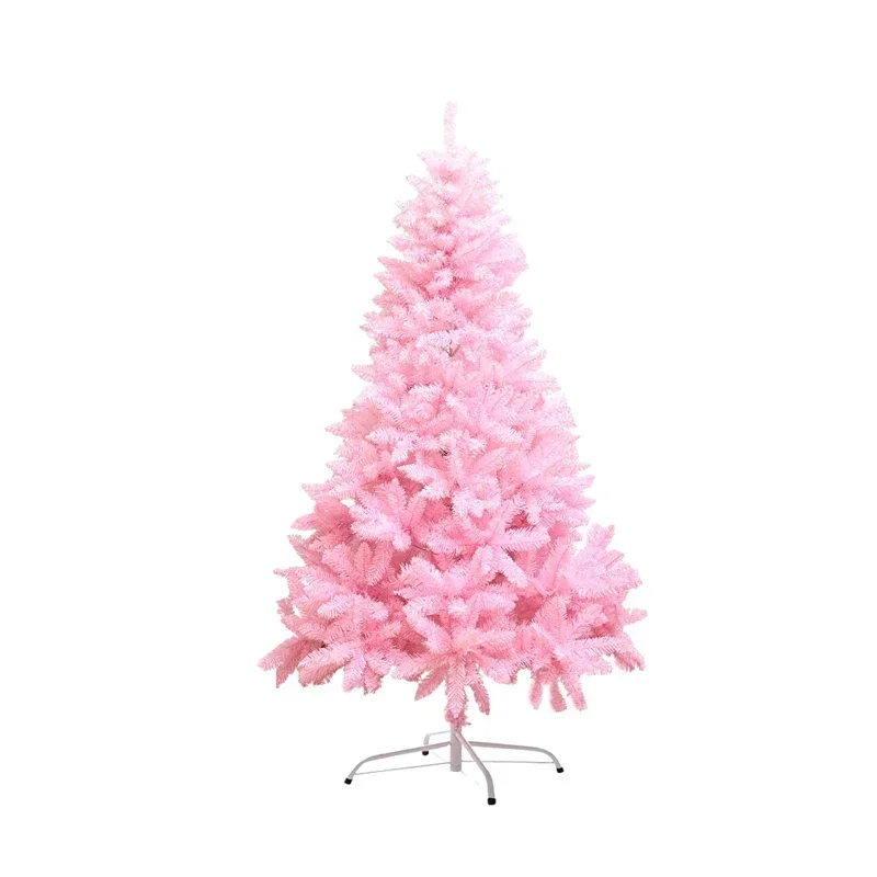 thumbnail image 1 of Árbol de Navidad artificial de pino de 4/5/6/7 pies, árbol de Navidad, decoración navideña para año nuevo con soporte de metal resistente, árbol de Navidad blanco y rosa, 1 of 5
