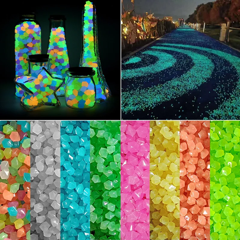 

300Pcs Luminous Stones Garden Decor Glow In Dark Outdoor Pebble Rocks Fish Tank Aquarium Pebble Decorations