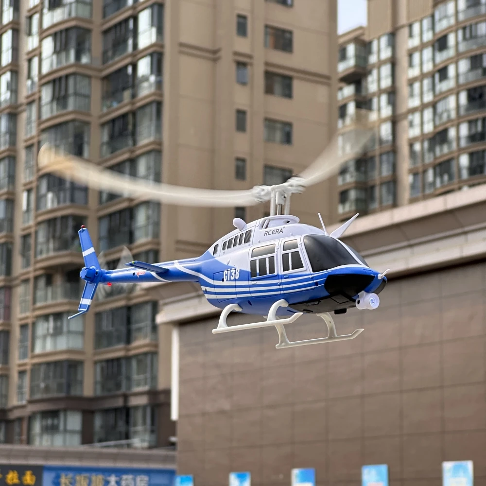 C138 RC Helicopter 4 Channels Single Propeller Simulation Remote Control Aircraft Bell 206 Helicopter Model 2