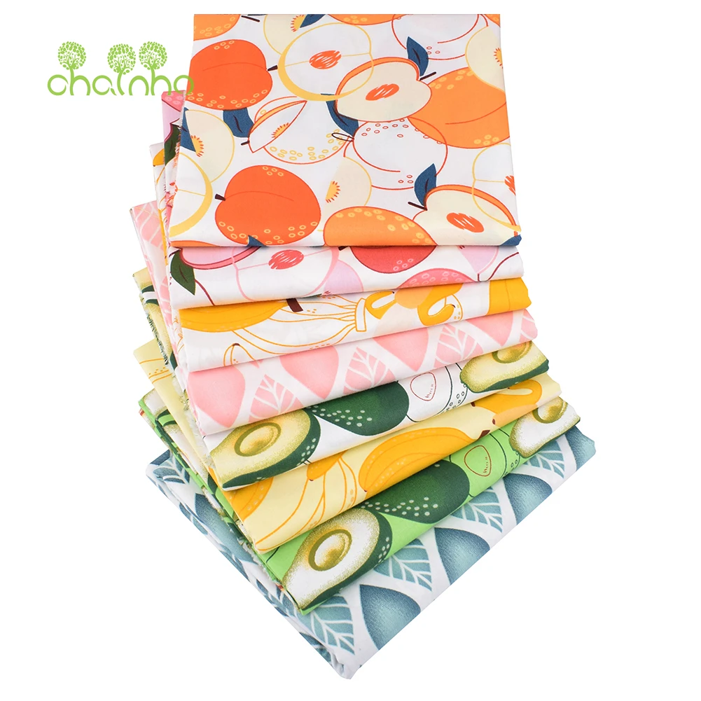 

Chainho,Printed Twill Weave Cotton Fabric,DIY Sewing Quilting Material,Patchwork Cloth,Fruits Series,4 Specification,CC348
