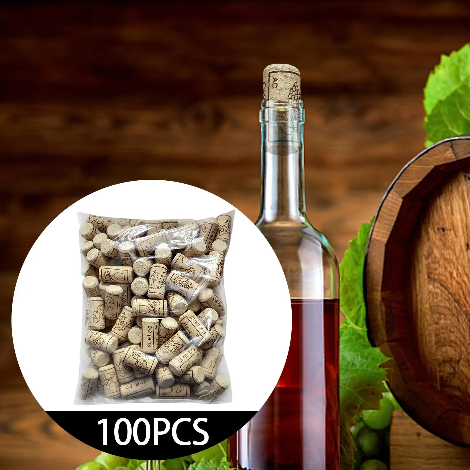 

100x Mini Wine Stoppers Corks Bottle Plug Shrink Caps Sealing Plug Cork Plug Wooden Wine Bottle Stopper Cork Stoppers for Wine