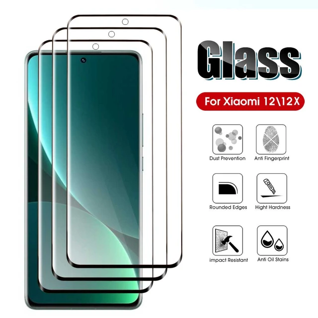 Protector de pantalla de vidrio templado para Xiaomi 12, 10, 12, liteNE,  cubierta completa curvada 3D, película de lente para Xiaomi 12, 12X, 12Pro  - AliExpress