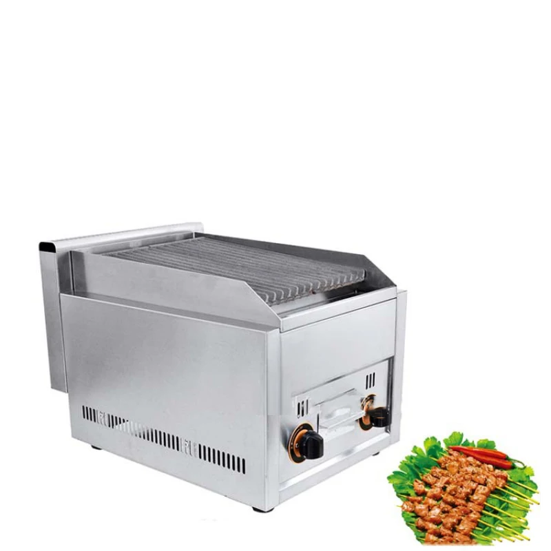 

Portable Grill FY977 Household Gas/Electric Lava Grill Outdoor Stainless Steel Gas and Charcoal Dual-purpose Grill