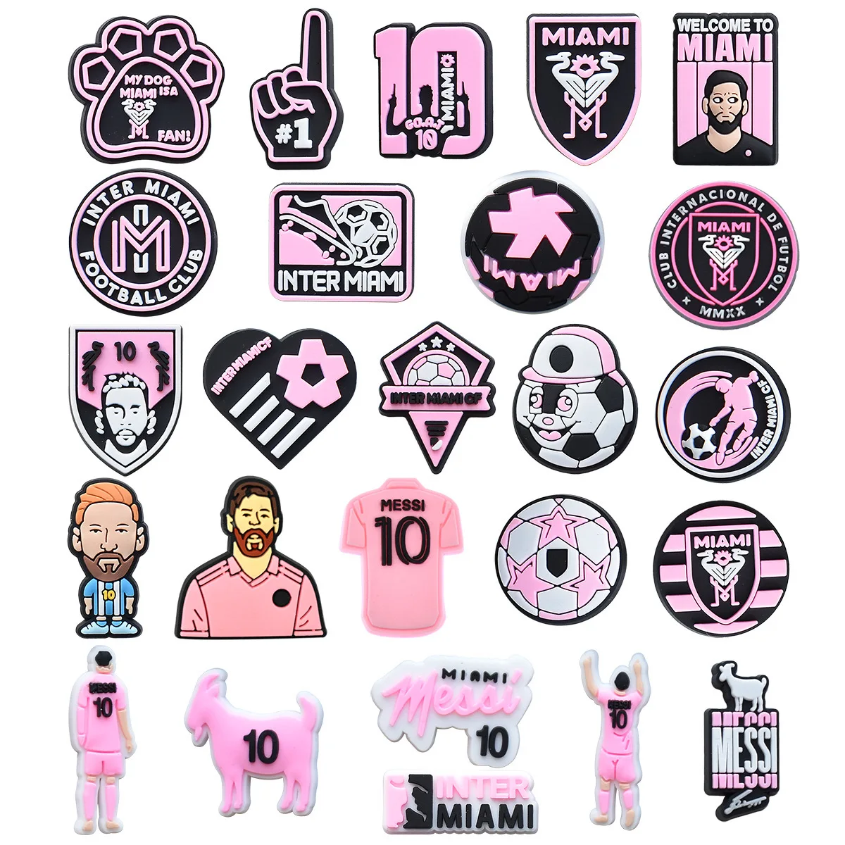 Shoe Charms 10-25pcs/set Football Star Cartoon Shoe Accessories DIY Decoration Clog Sandal Garden Buckle Kids Gifts