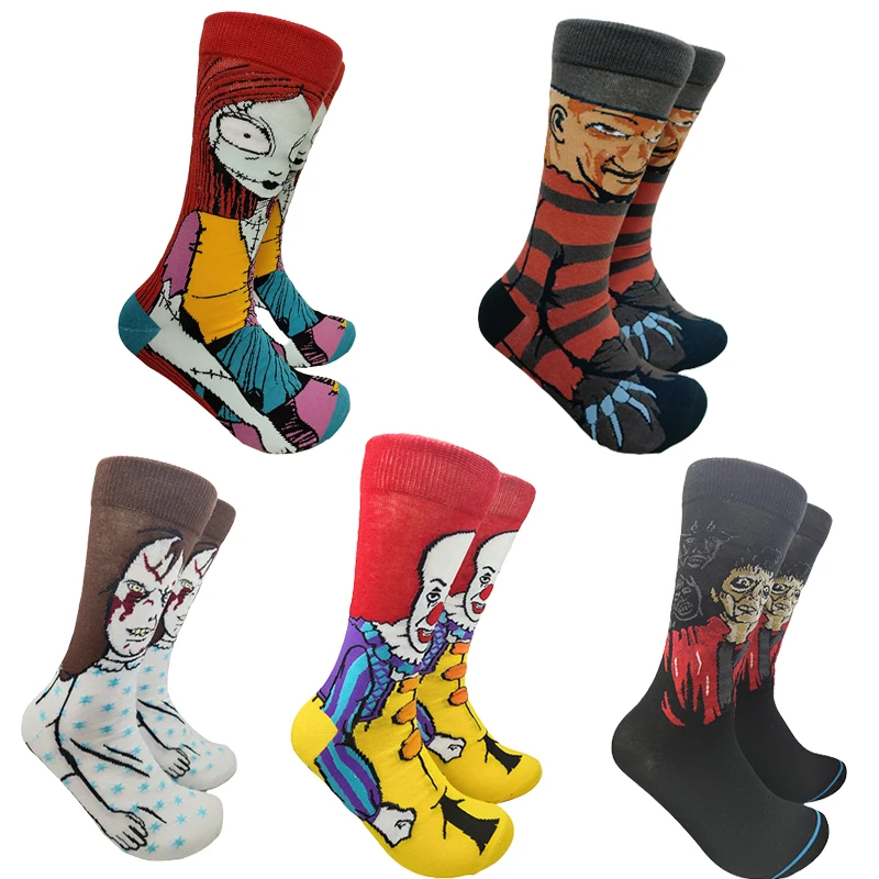 

Halloween Clown Personalized Socks Cotton Manufacturing Give Your Friends Presents on Halloween 2023 New Creative High Stockings