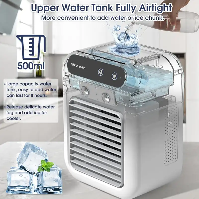Portable Air Conditioner Cooler Humidifier Car Air Conditioning Fan Refrigeration Fan Fragrance Humidifier Summer Cooling Fans
