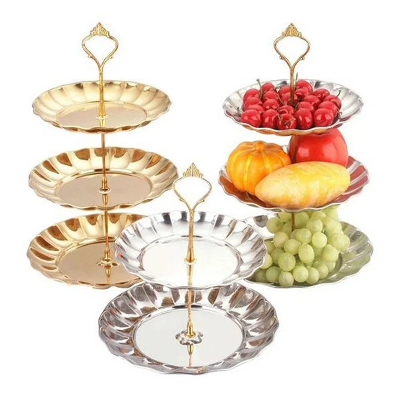 2/3 Tier Cupcake Stand Plate Cake Dessert Fruit Party Serving Tower Round 