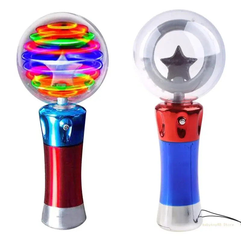 

Y4UD Glowing Sticks Toy Star Spinning Ball Wand Sticks Luminous Light Show Props