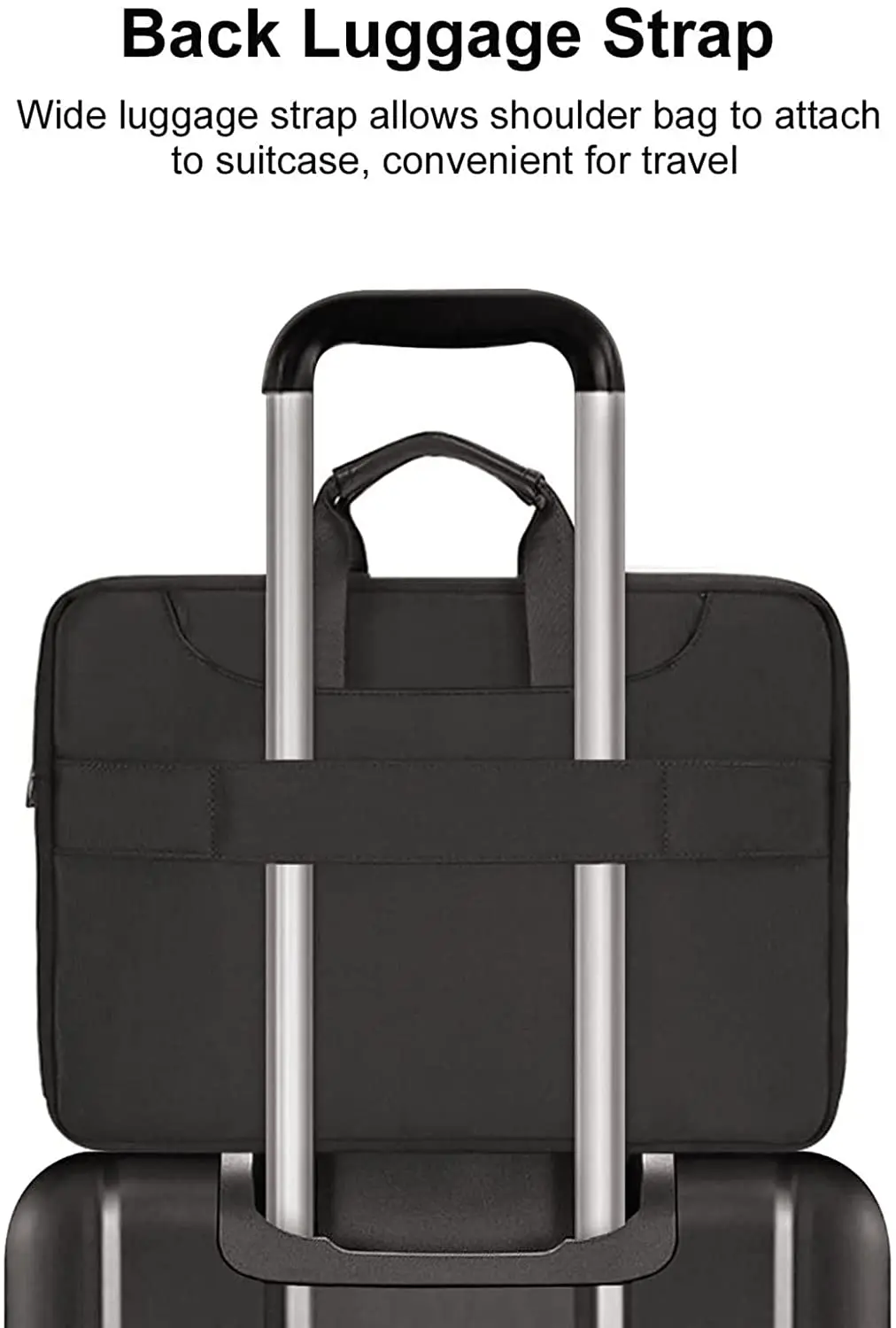 Durable Business Travel Laptop Bag - Waterproof Oxford, Padded Sleeve, Removable Pouch, Fits Up To 15.6"