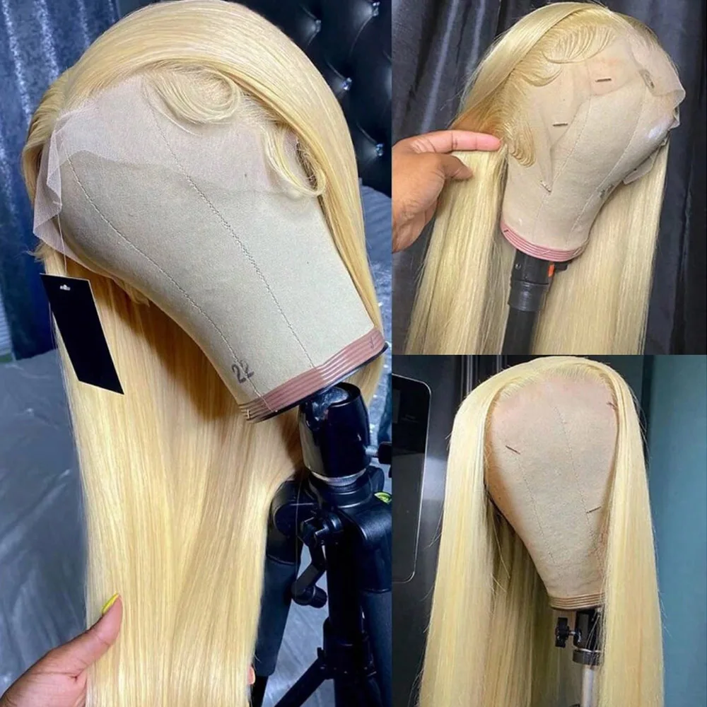 200% Density 13x4 613 Wigs Human Hair Pre Plucked Lace Frontal Wigs for Women 24 Inch 613 Straight Lace Front Wig Human Hair