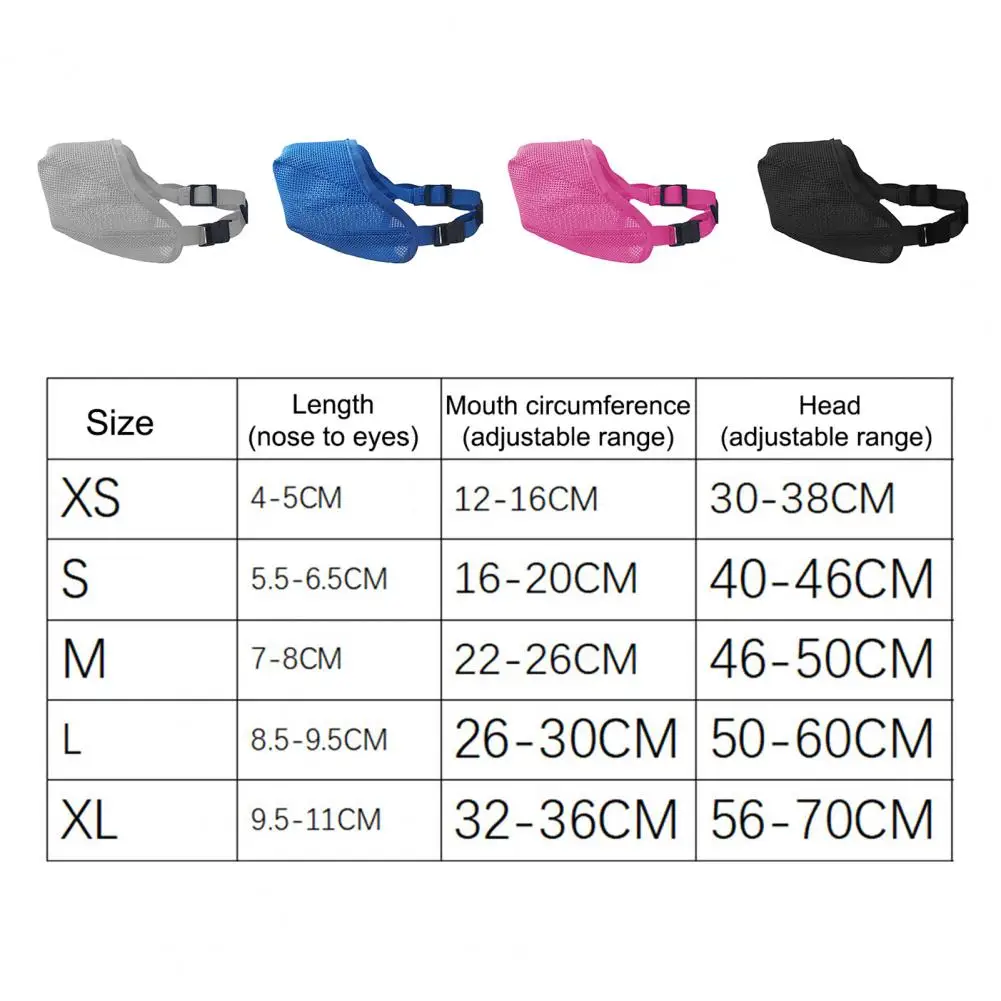 Dog Muzzle Adjustable Soft Mesh for Small Medium Large Dogs Prevents Biting Chewing Breathable Pet dog muzzle