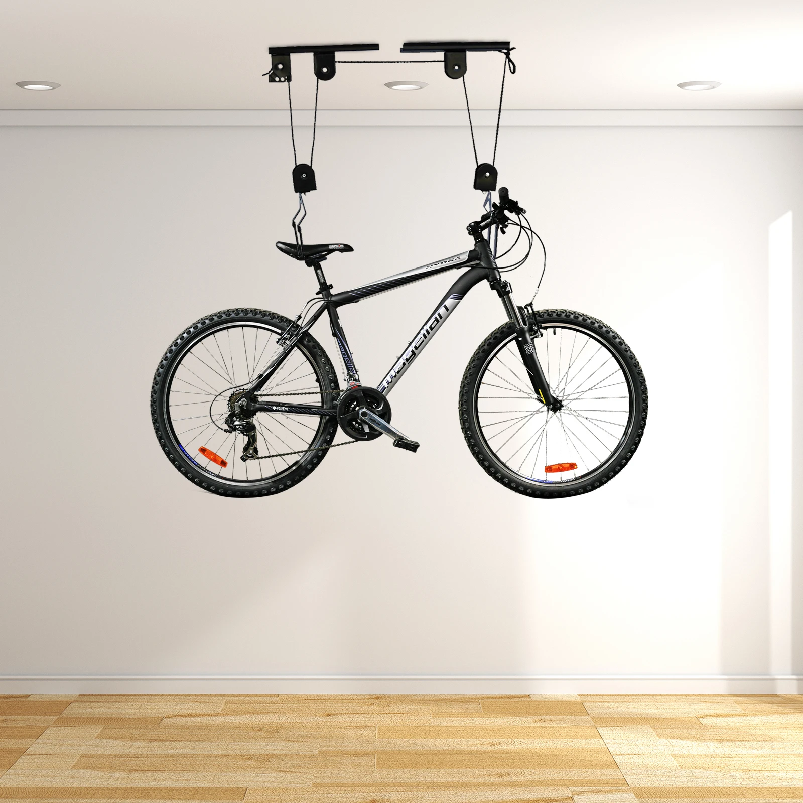 Range vélos plafond DIY 
