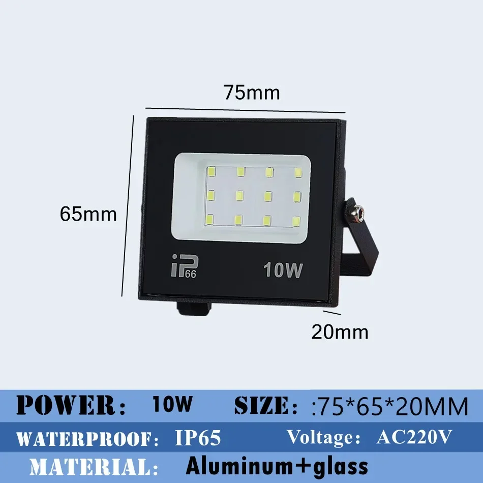 מנורת הצפה LED 220V לחוץ זכוכית מחוזקת ניידת מנורות הצפה LED מקרן 10W 20W 30W 50W 100W 150W 200W