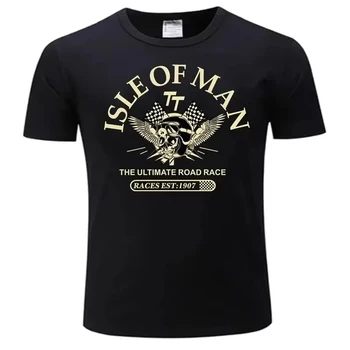 T-shirt da uomo Isle of Man TT Races Skull Helmet T-Shirt 2025 Fashion Tees EST1907