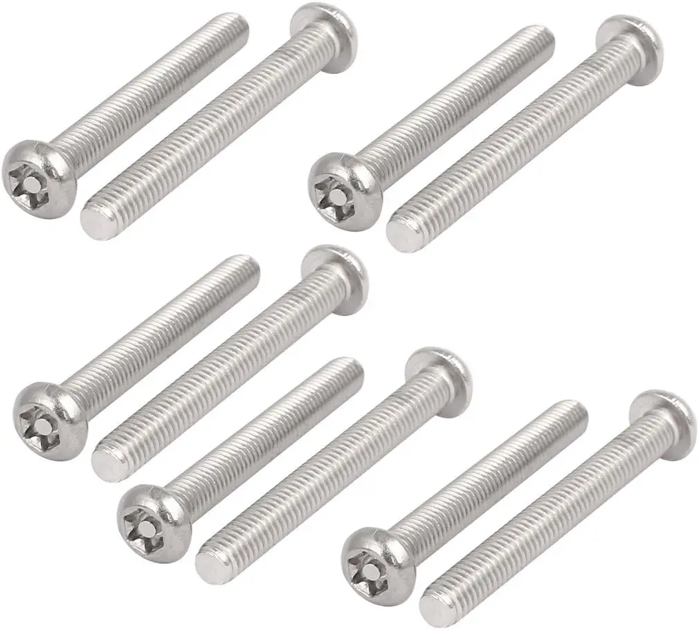 

Keszoox M6x50mm 304 Stainless Steel Button Head Torx Security Tamper Proof Screws 10pcs