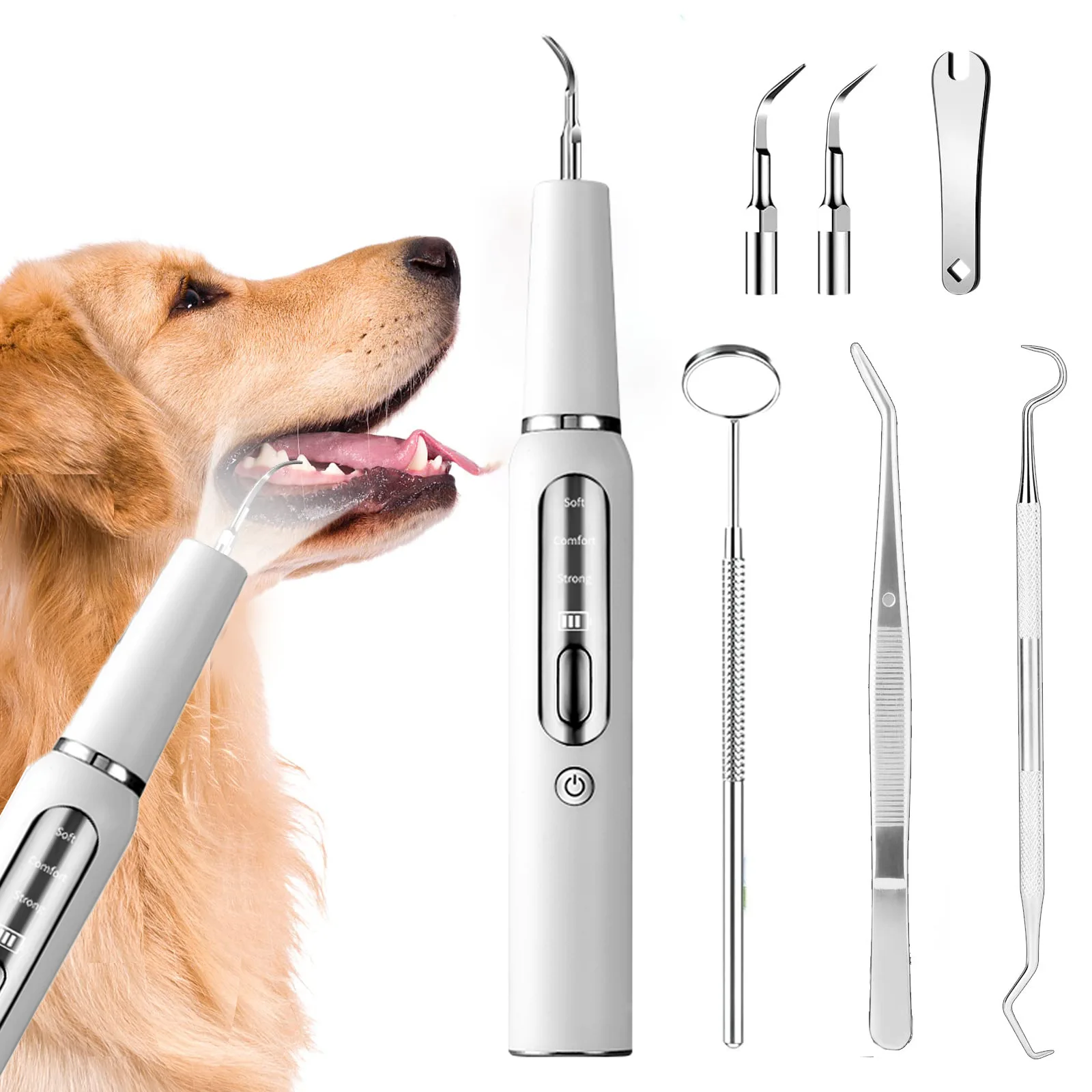定価2万円❣️電動 犬用 歯ブラシ 超音波 ペット用 スケーラー 歯石除去 説明書 Amazon.co.jp: BOJNGEWIN 超音波歯クリーナー 犬用歯ブラシ USB