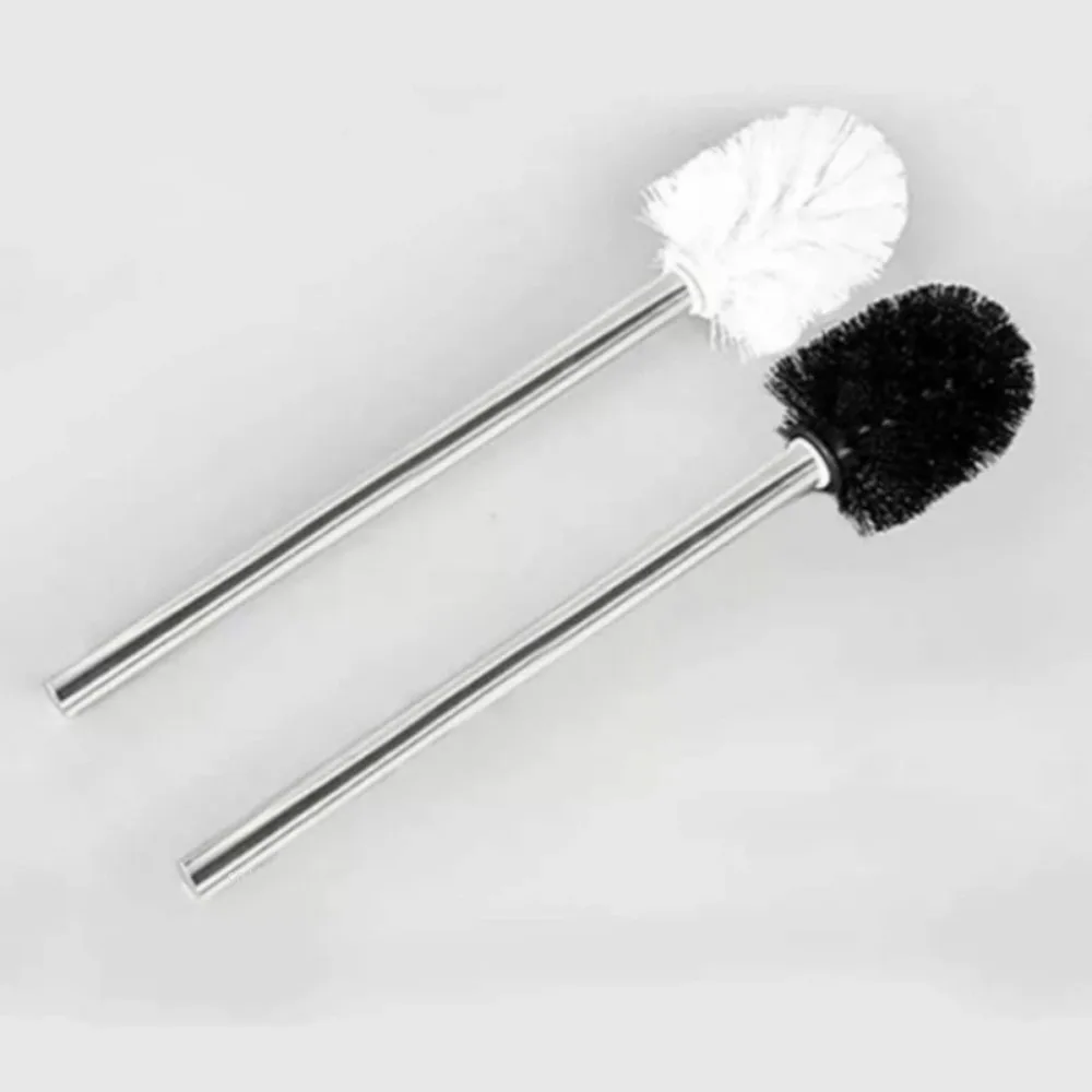 Stainless Steel Toilet Brush Bathroom WC Black Kitchen Cleaning Brush Silver Toilet Cleaner Scrubber Bathroom Cleaning Supplies images - 6