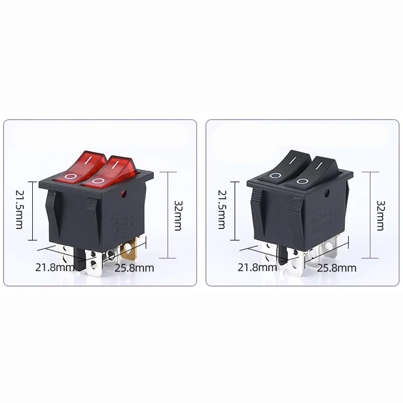 1PCS KCD8 6PIN 16A 250V 20A 125V Double Light Switch Rocker Switch Waterproof ON-OFF KCD6 Boat Power