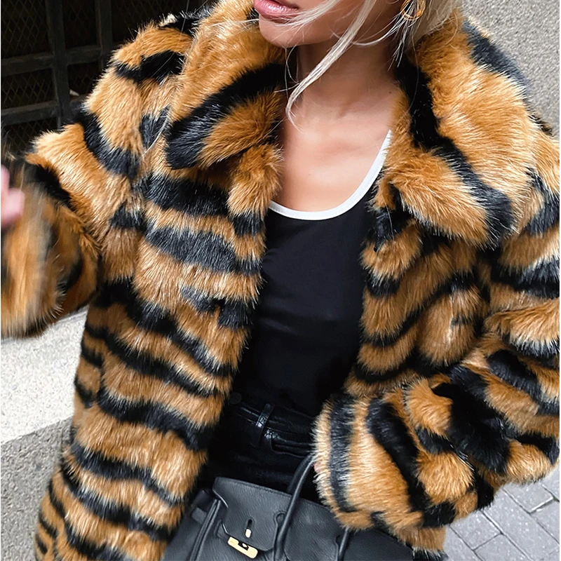 Winter Long Leopard Women Faux Fur Coat Warm Plush Overcoat Fashion High Quality Fur Jacket Female Loose Outerwear 7XL 8XL