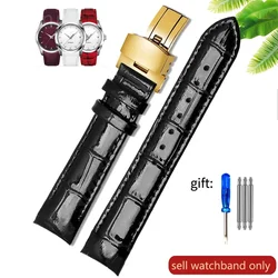 Elegant Genuine Leather Watch Strap - Waterproof & Sweatproof 18mm Women's Band Accessories - 18mm - Machinery (Black - Golden - B1)