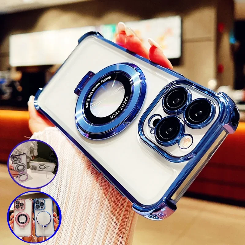 Glitter Plating Magnetic Bracket Stand Soft Cover