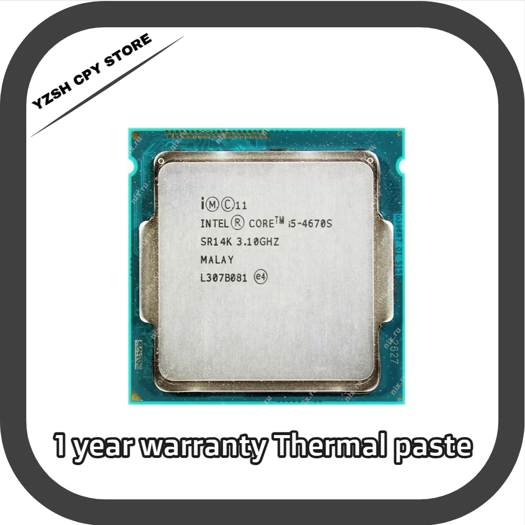 

Used Intel Core i5 4670S 3.1GHz Quad-Core 6M 65W LGA 1150 CPU Processor