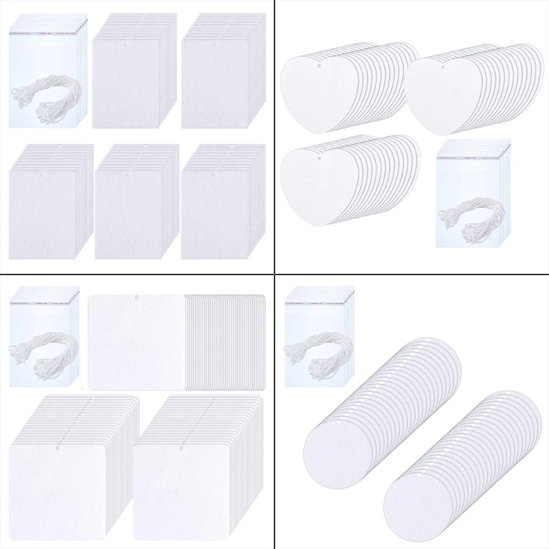 100 Pieces Car Scented Hanging Sheets Blanks Set Sublimation Air Freshener Sheet