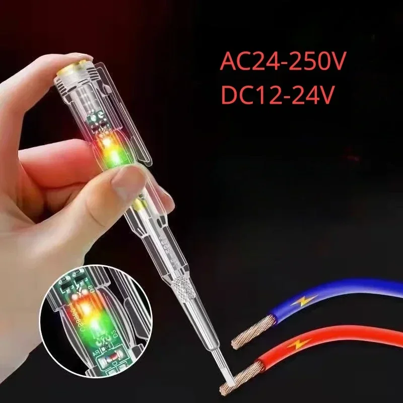 AC24-250V DC12-24V Intelligent Voltage Tester Pen Electric Screwdriver ...