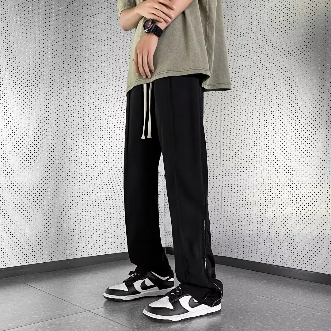 American Style College Style Straight Leg Pants Summer New Men And Women's Daily Travel Shopping Loose Casual Drawstring Pants
