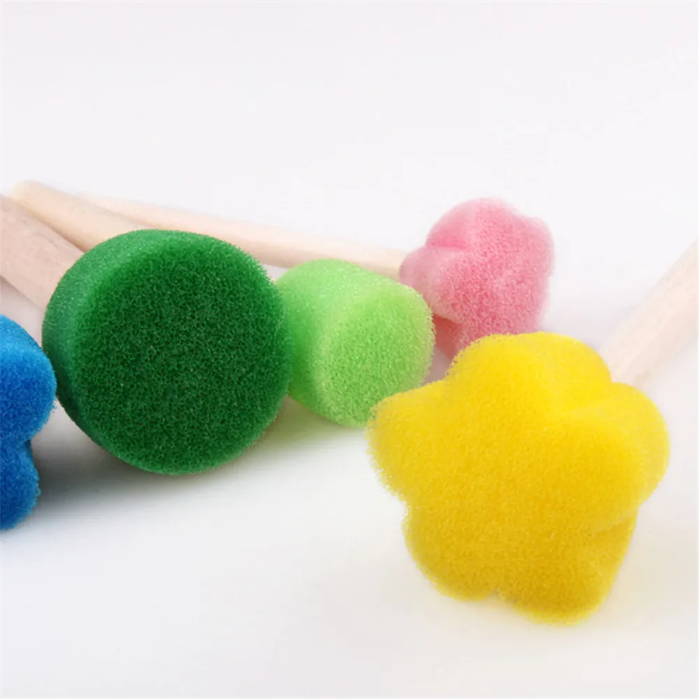Kids Toddler Sponge Stamp Brush Kits Flower Drawing Toys for Children Paint Educational Art and Craft Creativity Boys Girls 5pcs drawing toy educational toys educational drawing toy